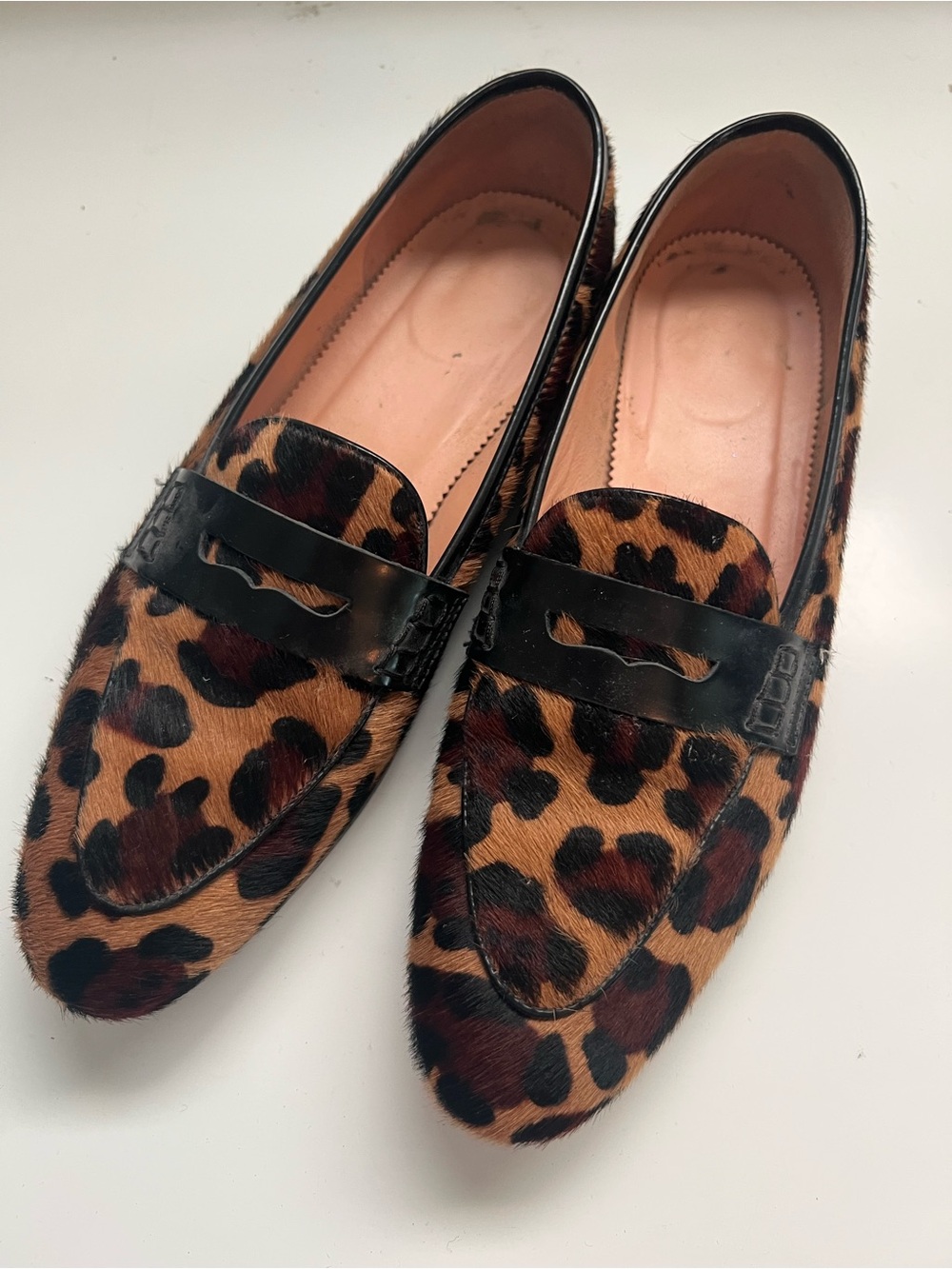 J Crew Leopard Print Haircalf Penny Loafers